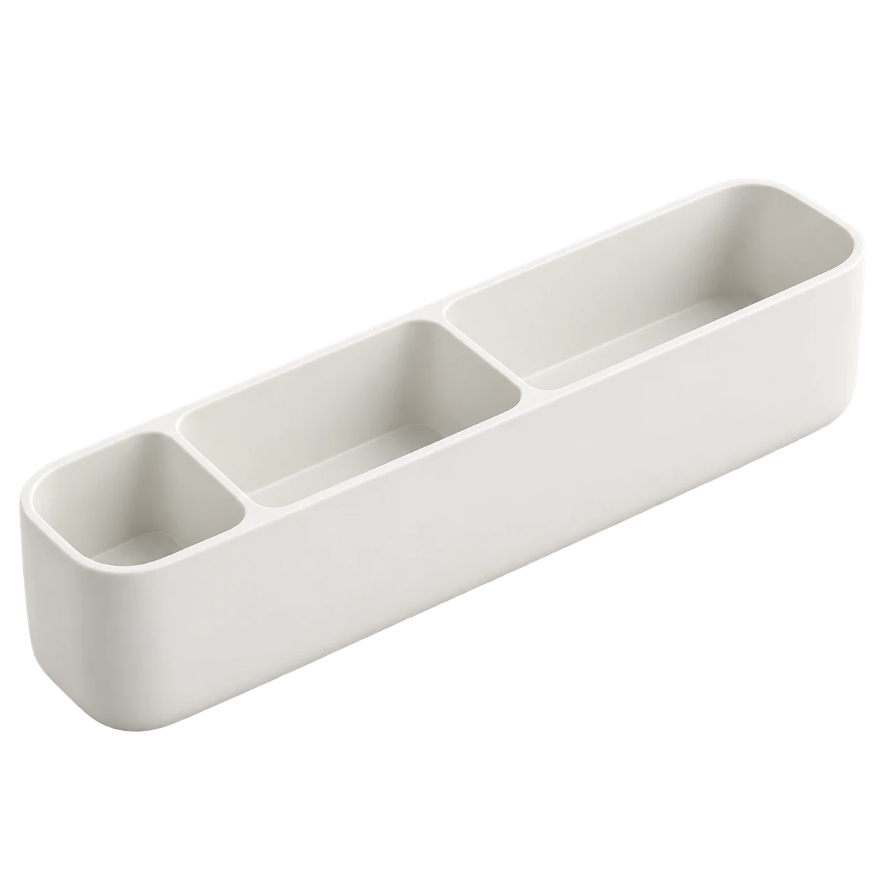 Illustrative concept of a minimal white desk organizer